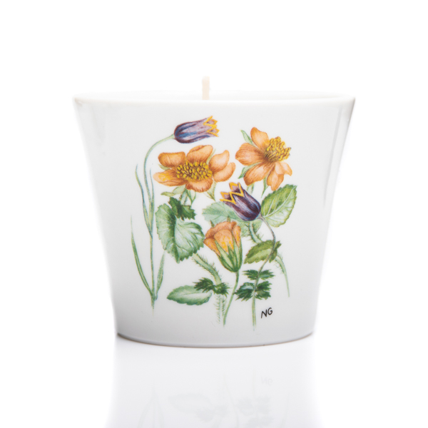 Αρωματικό Κερί – σχέδιο Ν. Γουλανδρή ‘Geum coccineum & Fritillaria drenovskii’