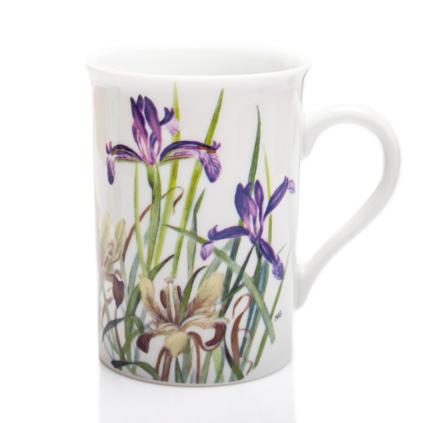 Πορσελάνινη κούπα – σχέδιο Ν. Γουλανδρή ‘Iris sintenisii & Iris tuberosa’