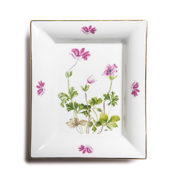 Πορσελάνινο Vide Poche – σχέδιο Ν. Γουλανδρή ‘Anemone pavonina’ (21x13,50εκ)