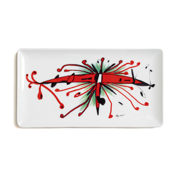 Porcelain Tray – design by A. Goulandris “Insect B” (24 × 13 cm)